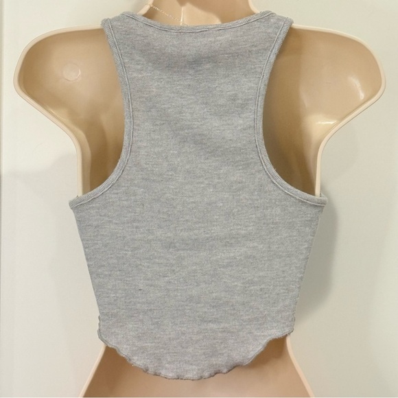 H:ours Therma Tank Top Lettuce Trim High Neck Cropped Heather Gray XS Revolve - Picture 6 of 11